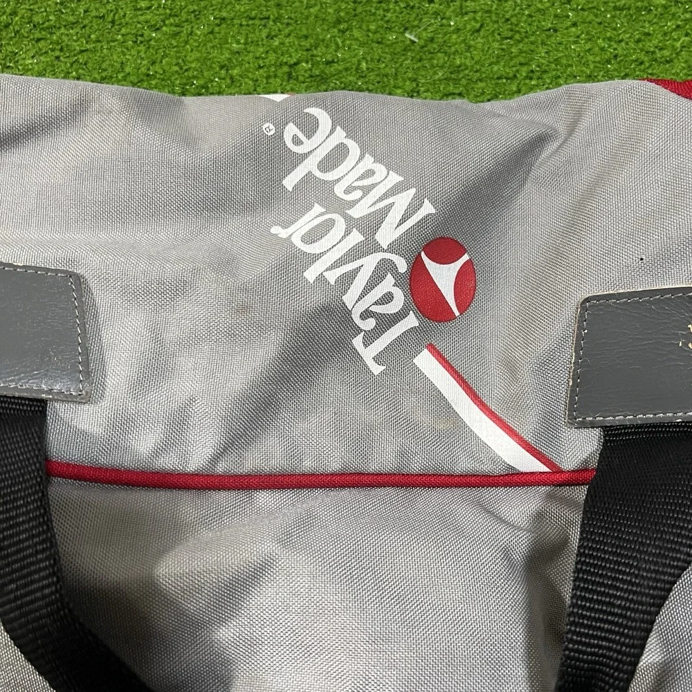 Vintage‎ Taylor Made Golf Zippered Travel Bag Gray Red 90s Padded & Hard Top